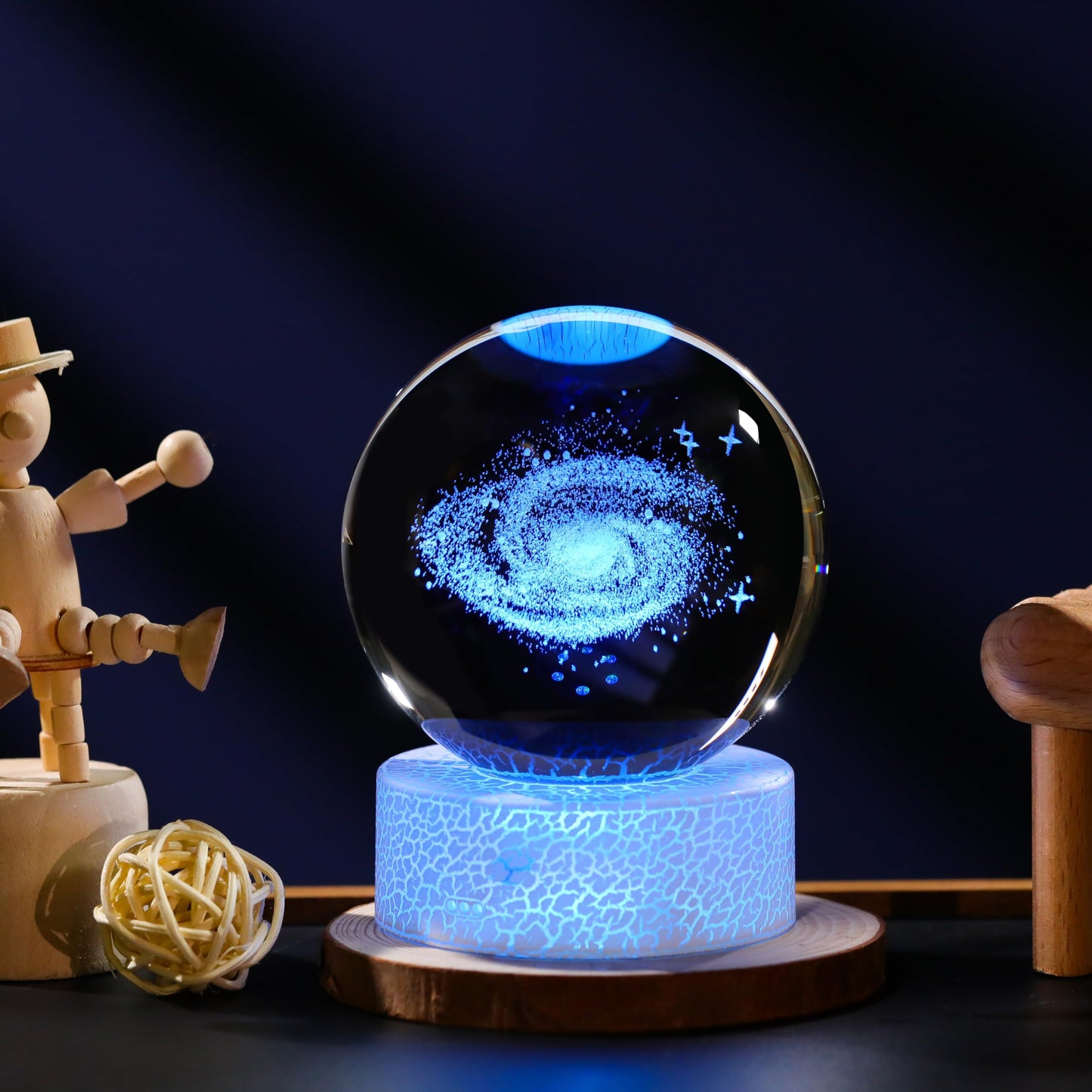 Precious Memorial 80mm Crystal Ball 3D- Collectible Figurines (Galaxy)