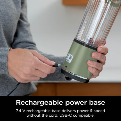 Ninja BC151BK Blast Portable Blender, Cordless, 18oz. Vessel, Personal Blender-for Shakes & Smoothies, BPA Free, Leakproof-Lid & Sip Spout, USB-C Rechargeable, Dishwasher Safe Parts, Black