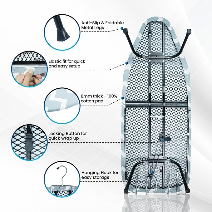 Metal Mesh Panel Tabletop Ironing Board | Foldable Iron Board | Heavy Duty