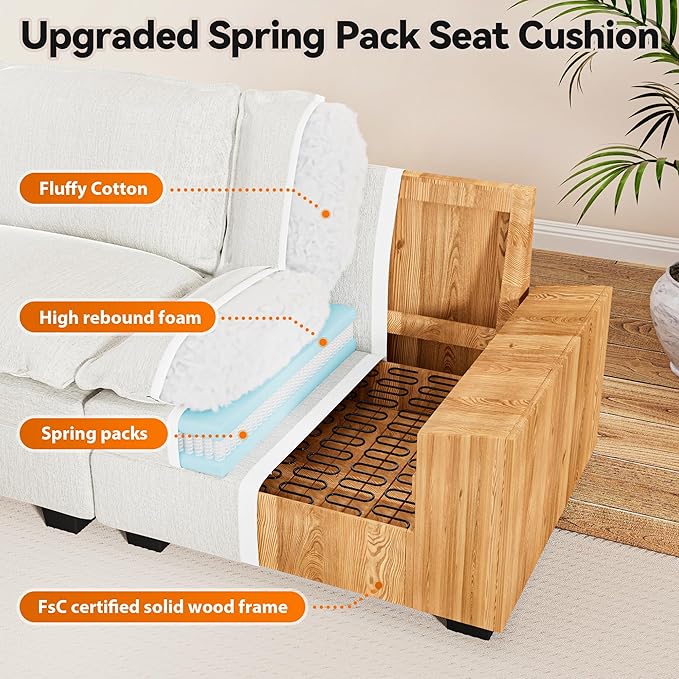 mestyl Modular Couch Single Seat, DIY U Shaped Couch & L Shaped Modular Sectiona