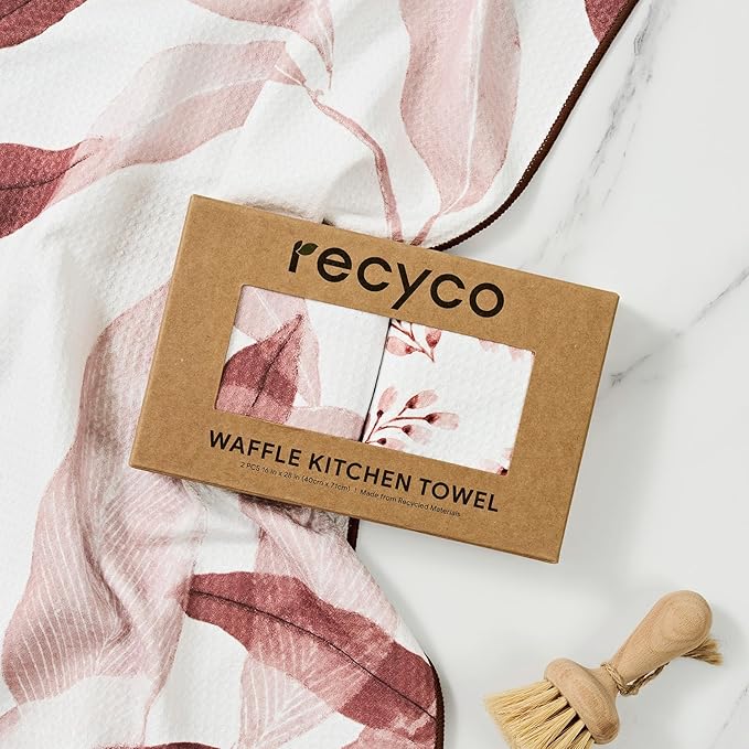 RECYCO Waffle Kitchen Towel Set of 2