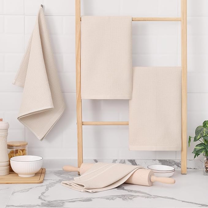 Homaxy 100% Cotton Waffle Weave Kitchen Towels