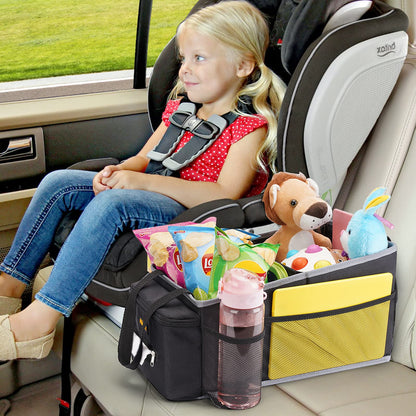 Alijees Car Seat Organiser - Car Caddy Accessories Organiser Back Seat for Kids, Car Boot Storage Backseat Organiser Front Seat With Cup Holders, Tissue Box, Multiple Mesh Pockets, Black