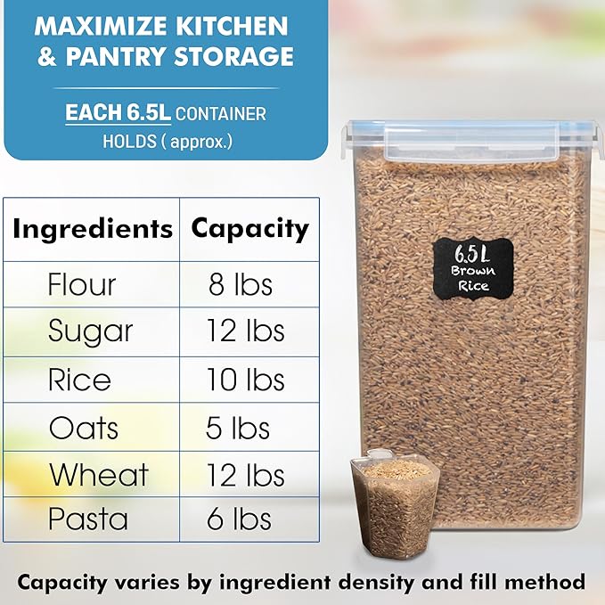 WHITE FEATHER SUPPLIES 2 PC Large Flour Sugar Storage Containers