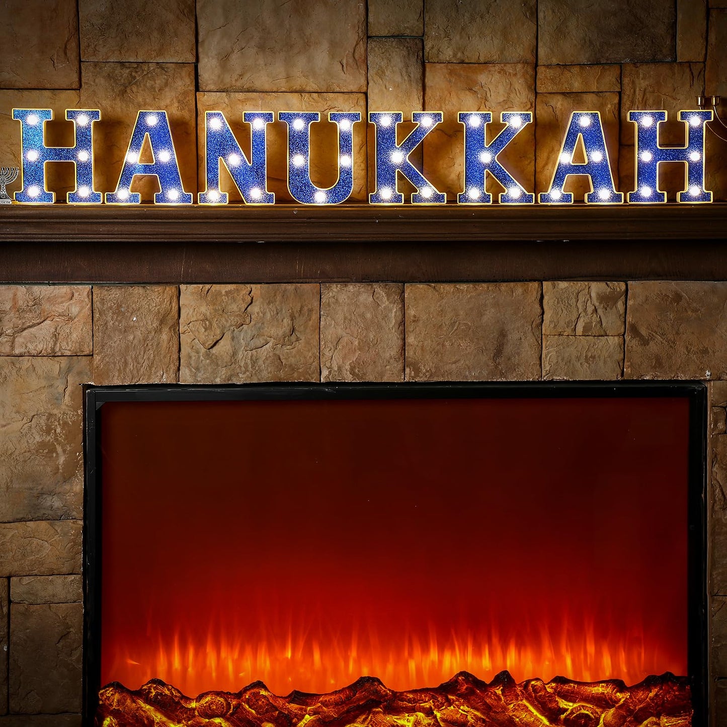 Hanukkah Decorations Hanukkah Sign Light up Letters LED 6.3 Inch Battery Powered Jewish Christmas New Year Mantel Home Decor Party Favor Chanukah Night Light Centerpiece Gift(Battery Not Included)