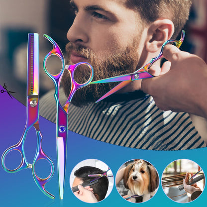 Lictin Hairdressing Scissors Thinning Scissors Set - 6.0 inch + Presentation Case/Box + Black Comb + Thinning Hair Comb + Black Hair Clip