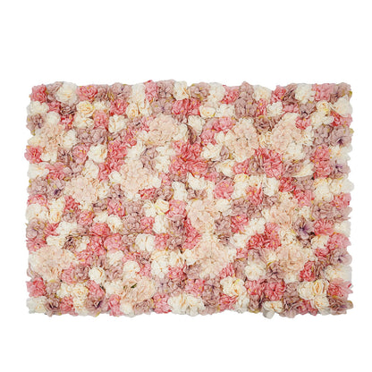 NeNchengLi 12Pcs Artificial Flower Wall Panel 3D Floral Backdrop Walls15 X 15" Flower Wall Decor Panel Flower Backdrop for Party Home Background Decor-Champagne, White, Pink