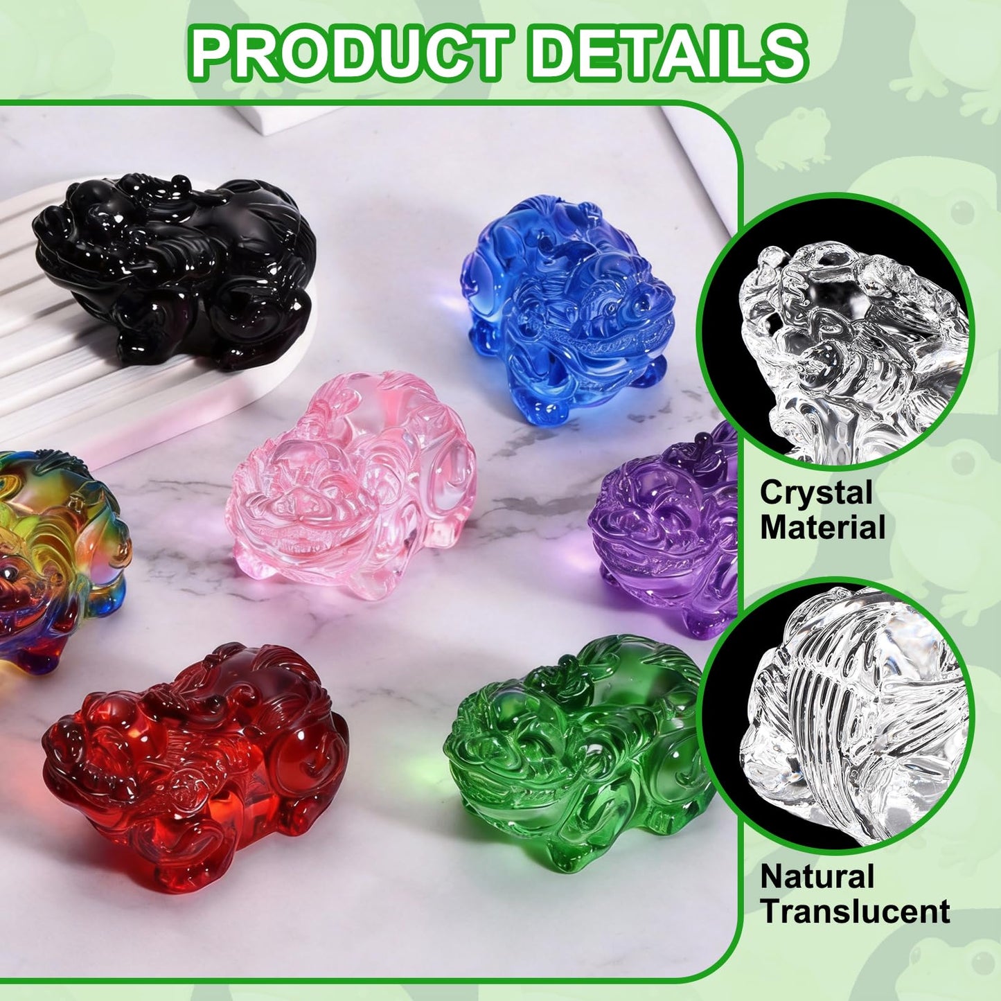 uxcell 2 Pcs Crystal Decorative Ornaments, 1.7" H Chinese Feng Shui Crystal Figurine Mini Pi Xiu Collectible Decor for Table Home Hanging Decorations, Transparent