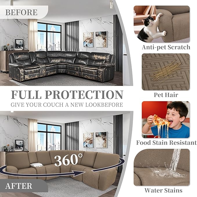 100% Waterproof Sectional Recliner Couch Covers