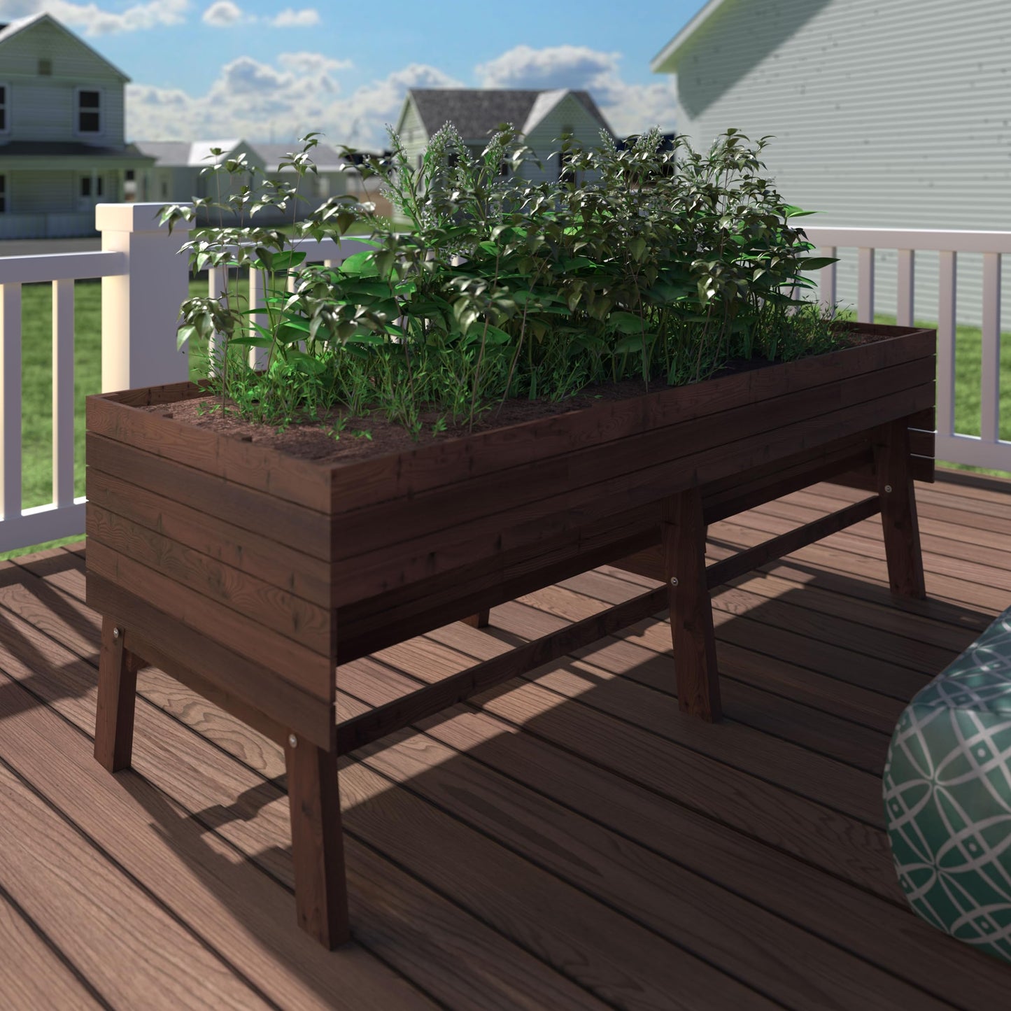 MUPATER 6x3x2FT Cedar Raised Garden Bed for Outdoor, Raised Garden Bed wit 6 Legs, 837lbs Large Elevated Garden Planter Box with Liner for Herbs,Vegetables, Rustic