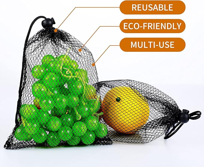 TecUnite 10 Pcs Mesh Bags Drawstring Laundry Bags Large Nylon Mesh Gift