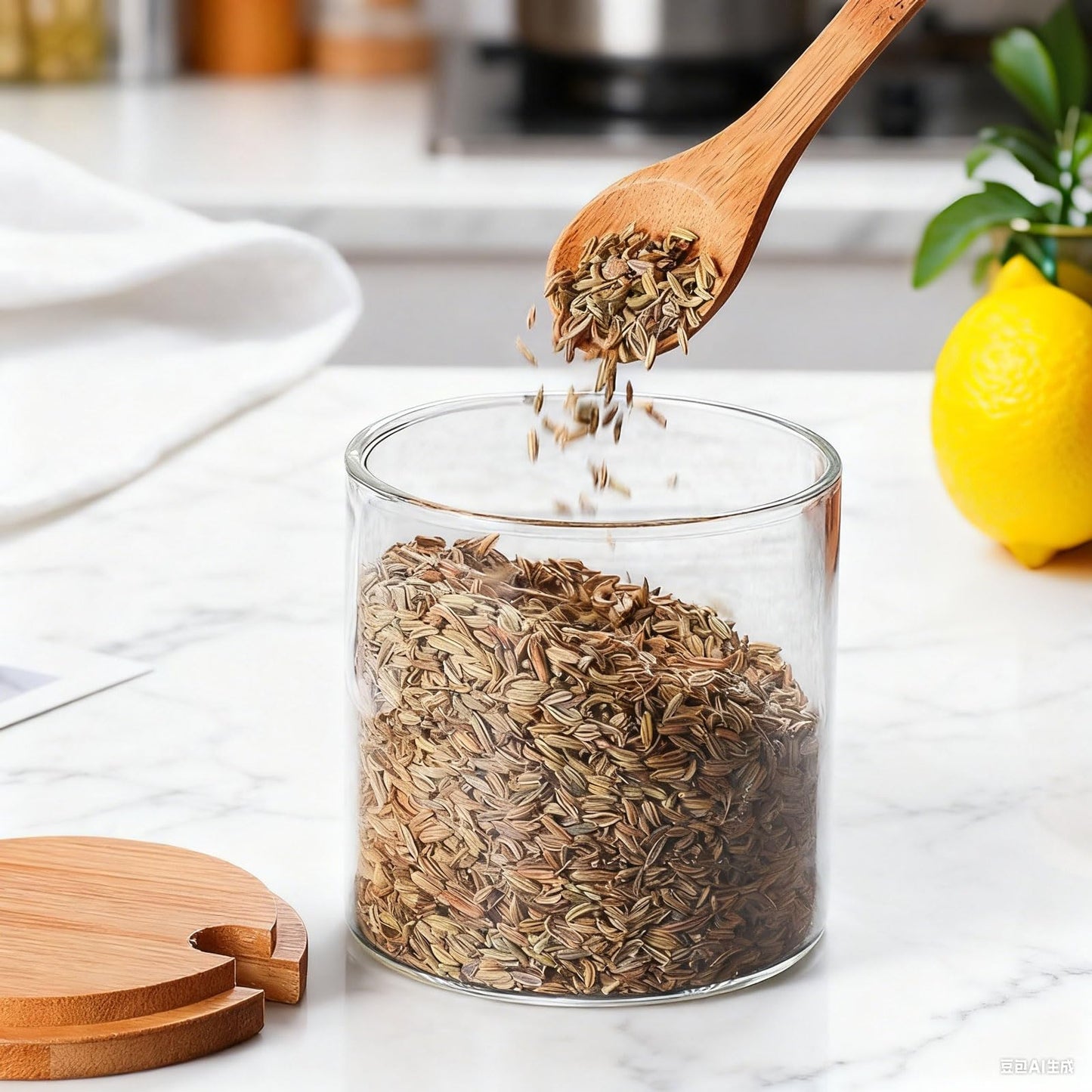 smarex Glass Condiment Jar Seasoning Container with Lids,white Salt Sugar Pepper Spice Container Bowls Pot with Spoon, Glass Pot,Set of 3, 8 Oz, for Home Kitchen Coffee Bar (high)