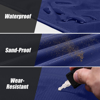 Odoland Beach Blanket Picnic Blanket, 43" x 63" SandProof Waterproof Outdoor Pocket Blanket with Portable Bag, Foldable Lightweight Sand Free Quick Drying Beach Mat for Hiking Camping Travel, Blue