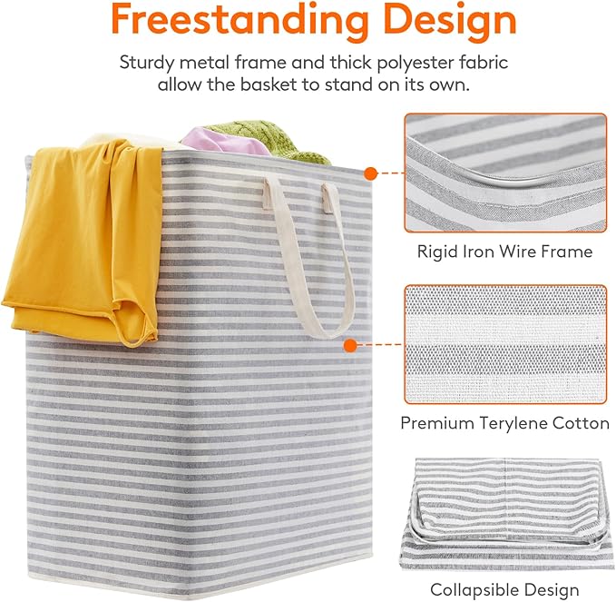 Lifewit 2 Pack Laundry Hamper Large Collapsible Laundry Baskets, Freestanding