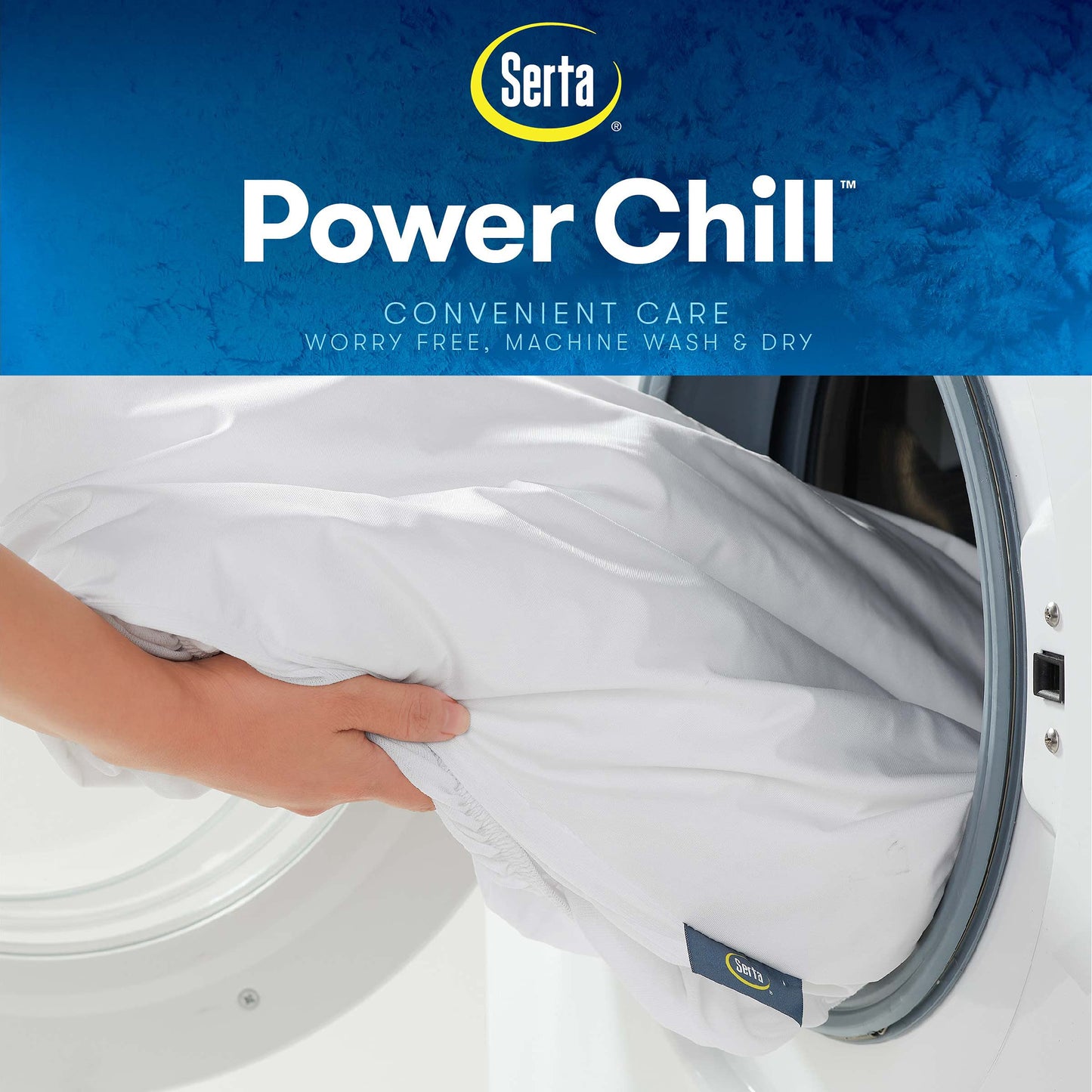 Serta Power Chill Waterproof Mattress Cover, Soft and Breathable Cooling Mattress Protector, 15" Elastic Deep Pocket for Secure Fit, California King, White