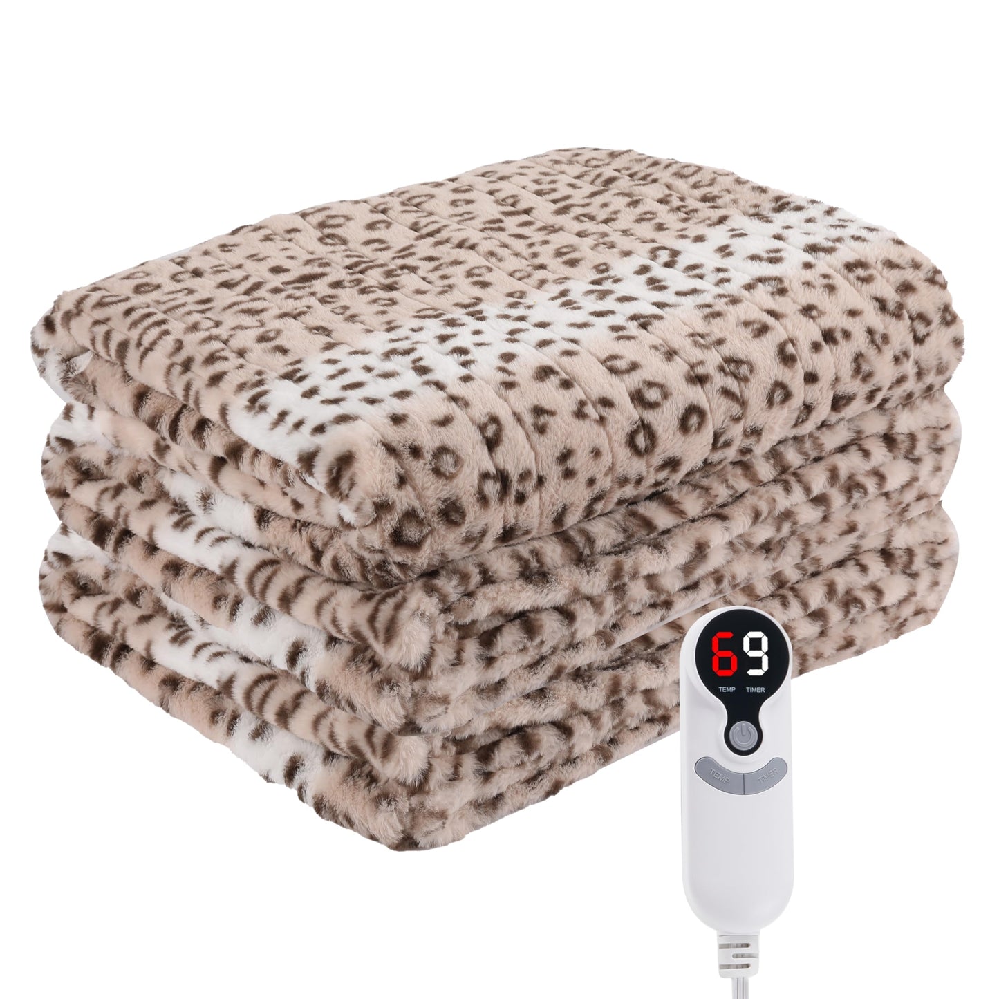 Electric Heated Blanket Full Size 72"x84", Cozy Large Oversized, 5 Heating Levels & 10 Hours Auto Off, Cozy for Bed, Sofa, & Office, Machine Washable, Purple