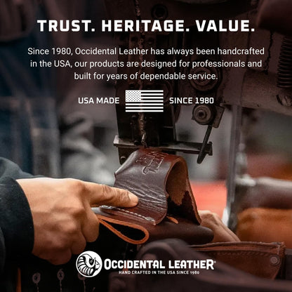 Occidental Leather Pocket Caddy - Black - 4 Pockets & Tool Holders - Belt Compatibility Up to 2" Wide - Lightweight - Made in USA