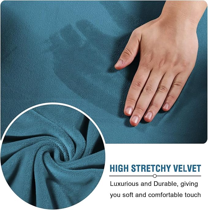 H.VERSAILTEX High Stretch Sofa Slipcover 4 Piece Cover Velvet Furniture