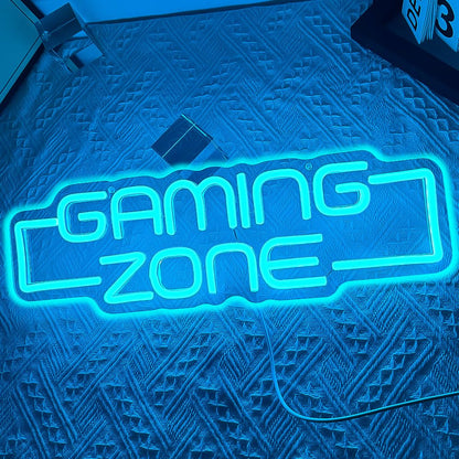 RuCvixkt Gaming Zone Neon Sign,Game Zone Neon Sign for Teens Gamer Room Decor，Gaming Light Neon Sign for Gaming Wall Decor，Led Neon Gaming Sign for Gamer Gifts Boys