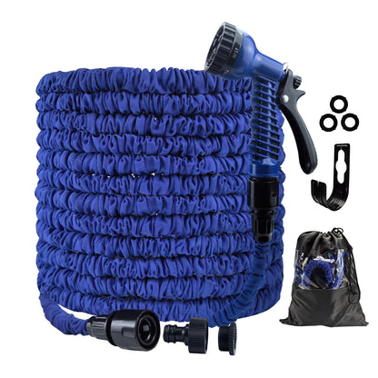 CNMTCCO Garden Hose Pipe, 100FT Garden Hoses Expandable with 3/4", 1/2" Fittings, Expanding Magic Hose, with 7 Function Spray Nozzle, Anti-Leakage Latex Core Hosepipe (30M)