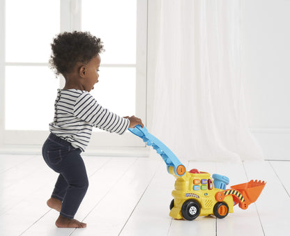 VTech POP and Drop Digger, Educational Push Along Digger for Toddler, Toy Gift for 12 Months to 2 3 Years Boys and Girls. English Version