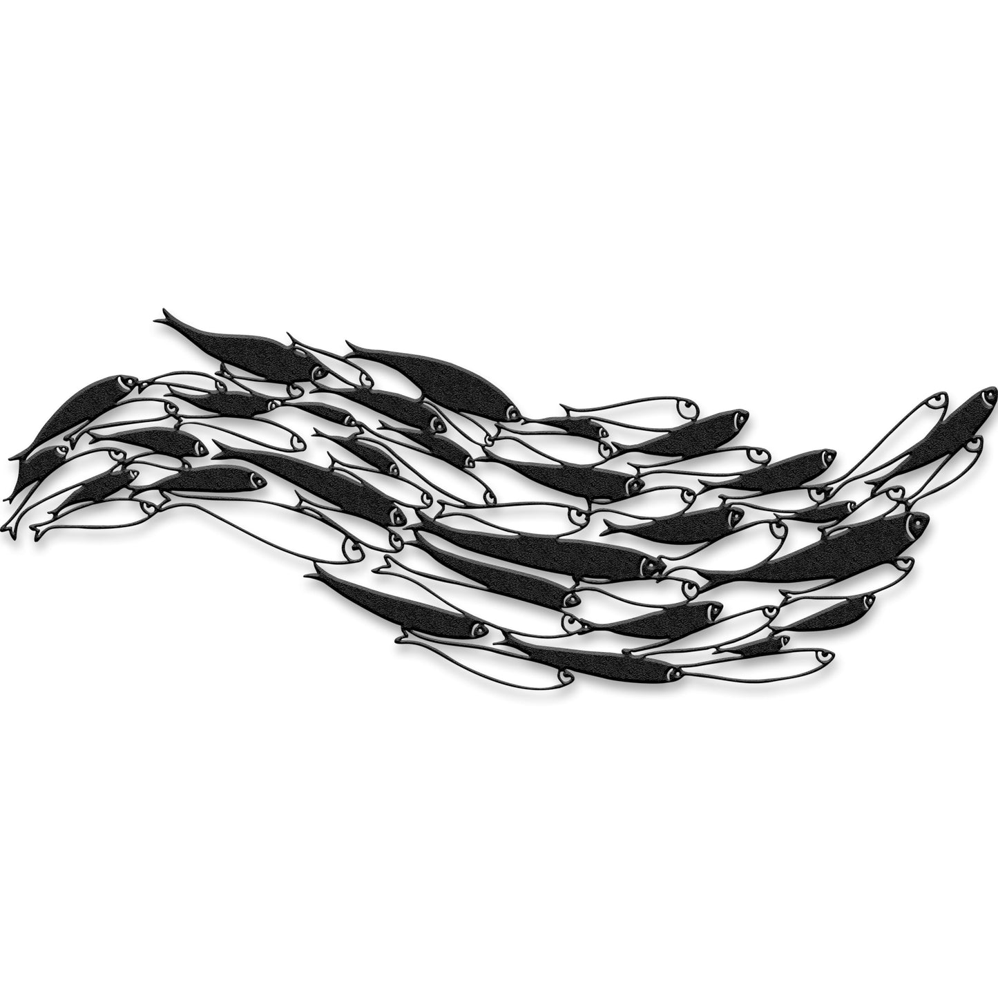 Rajukit Metal Fish Wall Art,School of Fish Sculpture Set, Rust-Resistant Coastal Decor for Bathroom, Ocean-Themed Spaces