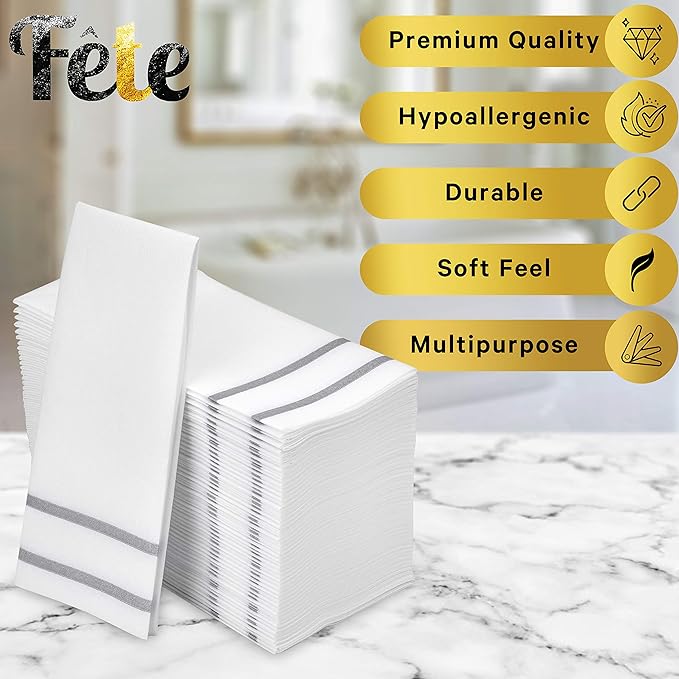 Paper Hand Towels for Bathroom, Linen-Feel Guest Towels, Formal Dinner