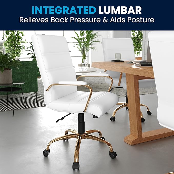 Flash Furniture Whitney Mid-Back Swivel LeatherSoft Desk Chair