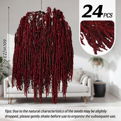 Suncalla 24 Pcs Brownish-red Spring Natural Dried Amaranthus Hanging Flowers Amaranthus Artificial Flowers for Wedding Arch Bouquet Floral Garland Wall Home Decoration (23 Inch)