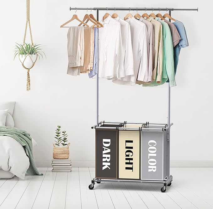 Simple Houseware 3-Bag Laundry Sorter