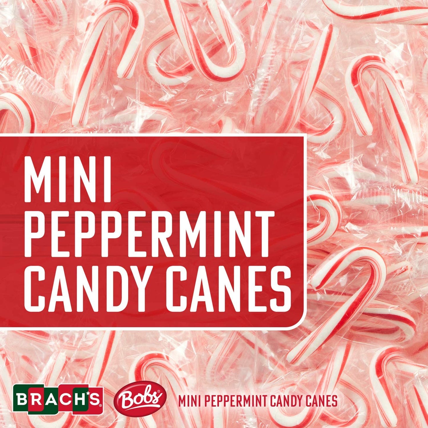 Brachs Mini Peppermint Candy Canes - Mini Candy Canes Individually Wrapped - Bulk Christmas Candy Canes - Bulk Candy Box (Pack of 35)