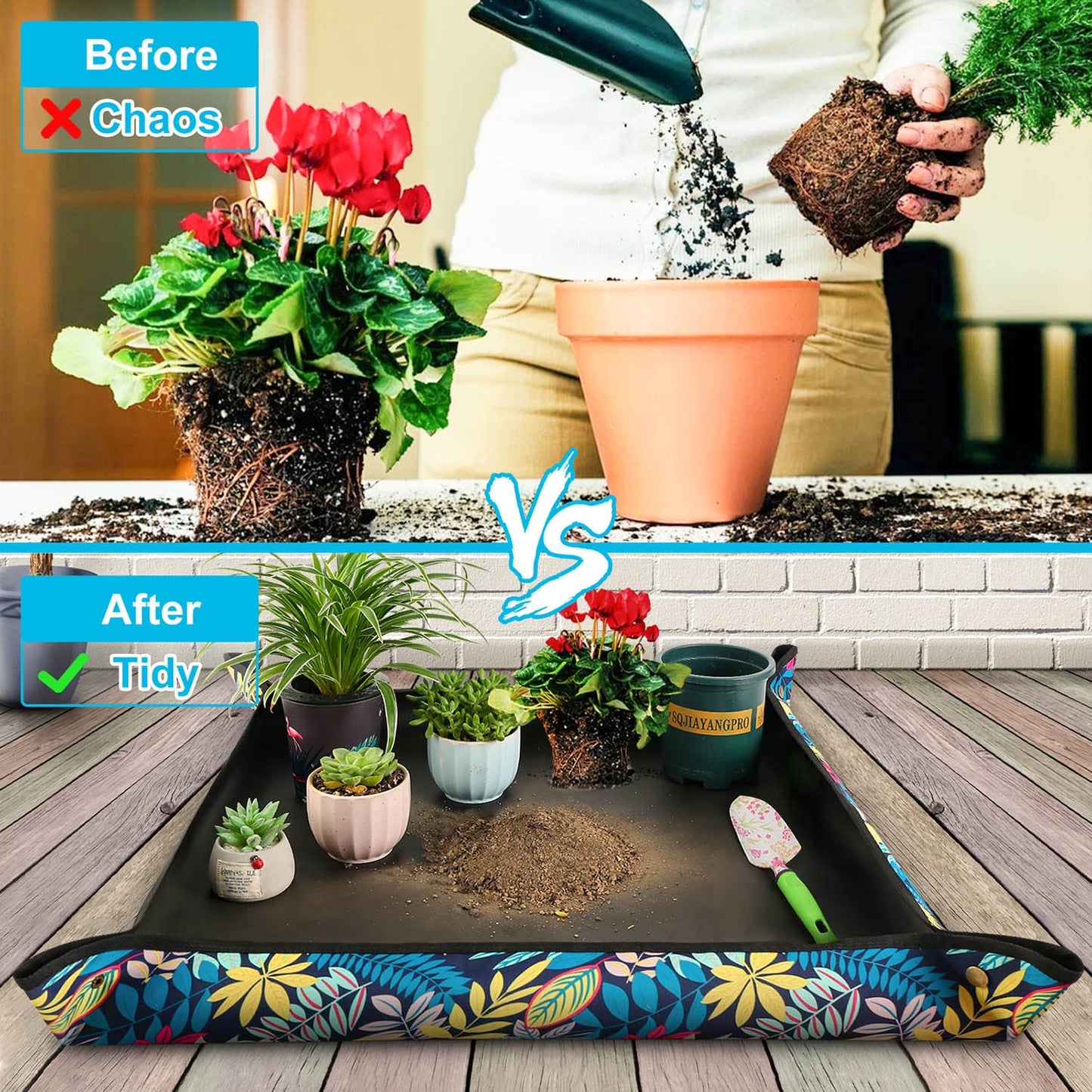 HNXTYAOB 3 PCS 29.5"x 29.5" Waterproof Repotting Mat for Plant Transplanting and Mess Control