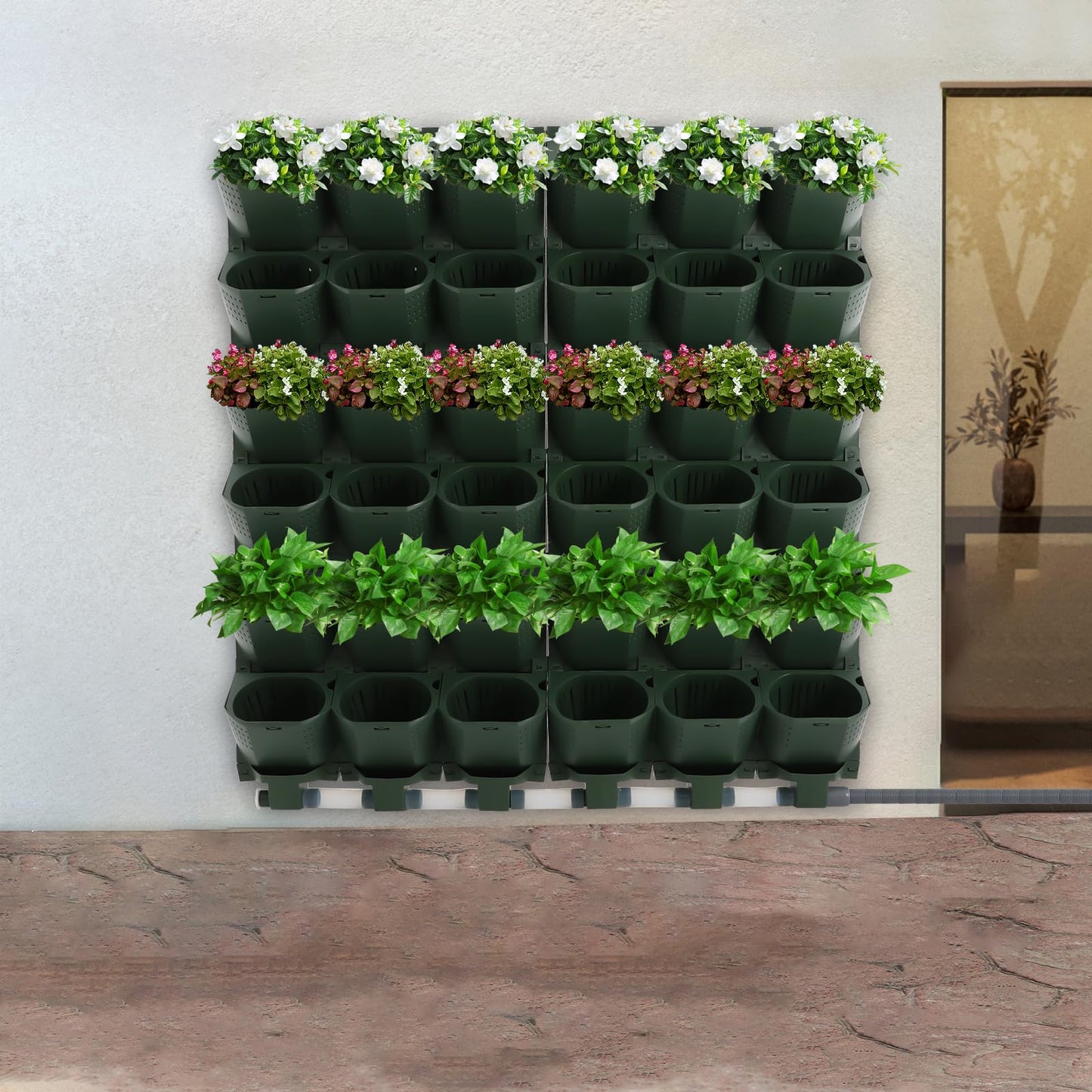 Mlonausz 6 Row 36 Planter Wall Mounted Garden Planter Vertical Garden Self-Watering