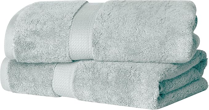 SUPERIOR Egyptian Cotton Pile Bath Towel Set of 2, Ultra Soft Luxury Towels