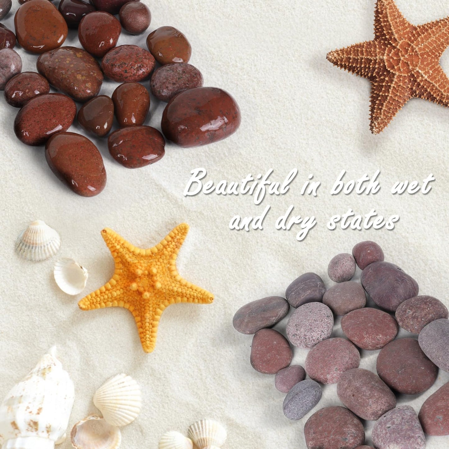 Ausluru 11lbs Smooth River Rocks, 1-2 Inch Hand-Picked Premium Pebbles for Garden and Landscape Design, Kindness Stones for Painting,DIY Arts, Red