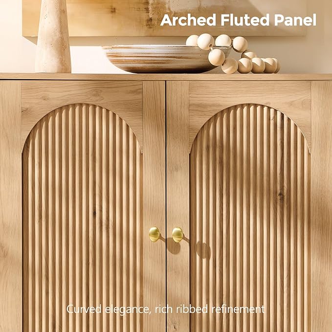 IFBUY Modern Sideboard Buffet Cabinet, Wooden Modular Coffee Bar Cabinets