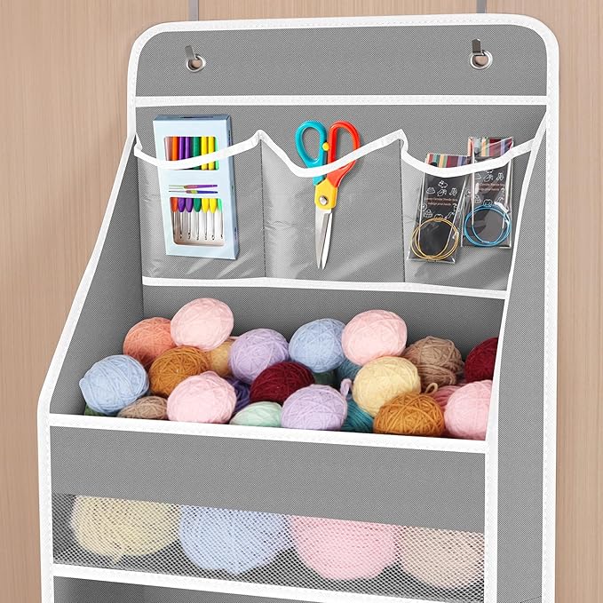 Univivi 6-Shelf Over Door Hanging Organizer Fabric Baby Door Storage
