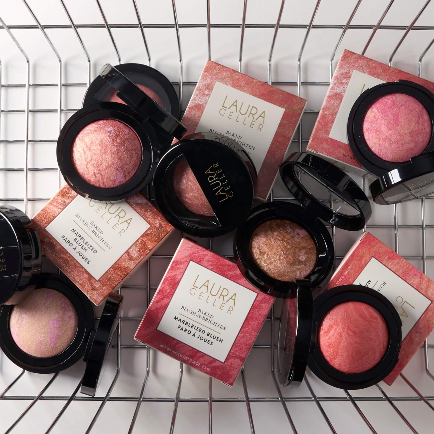 LAURA GELLER NEW YORK Baked Blush-n-Brighten Marbleized Blush for Cheeks - Natural Finish - Buildable Color (103 Tropic Hues)