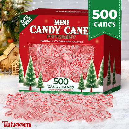 Bulk Mini Candy Cane Individually Wrapped 495 Pack - Small Peppermint Candy Canes Red & White Christmas Candy For Holiday Gifts, Stocking Fillers, Party Favors & Decorations