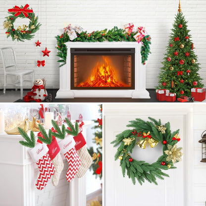 Hananona 50 Pcs Artificial Pine Branches Christmas Greenery Plants Pine Needles DIY Cedar Picks and Sprays Accessories for Christmas Garland Wreath Craft and Home Decor (50, Green)