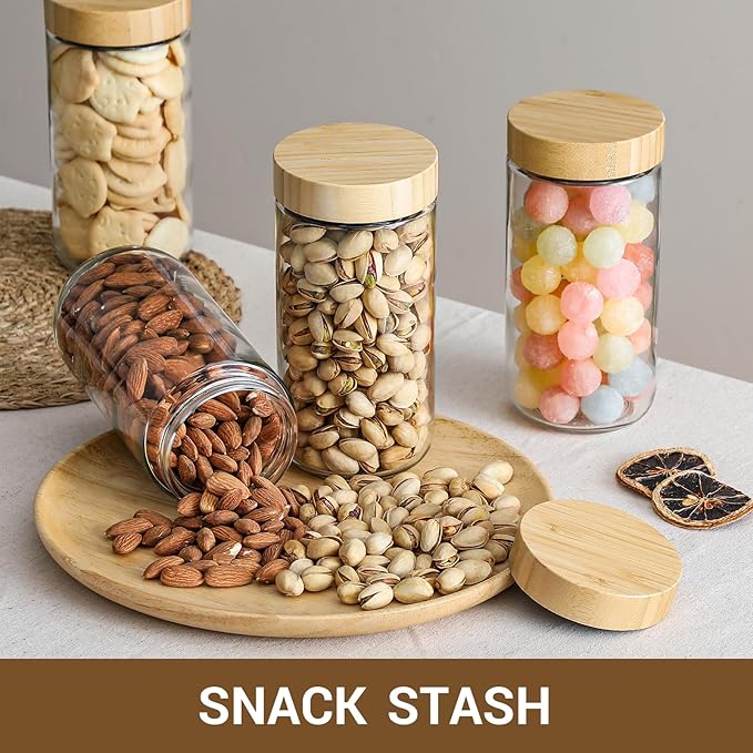 NETANY 4-pack 24oz Glass jars