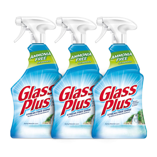 Glass Plus Glass Cleaner, 32 fl oz Bottle, Multi-Surface Glass Cleaner (Pack of 3)