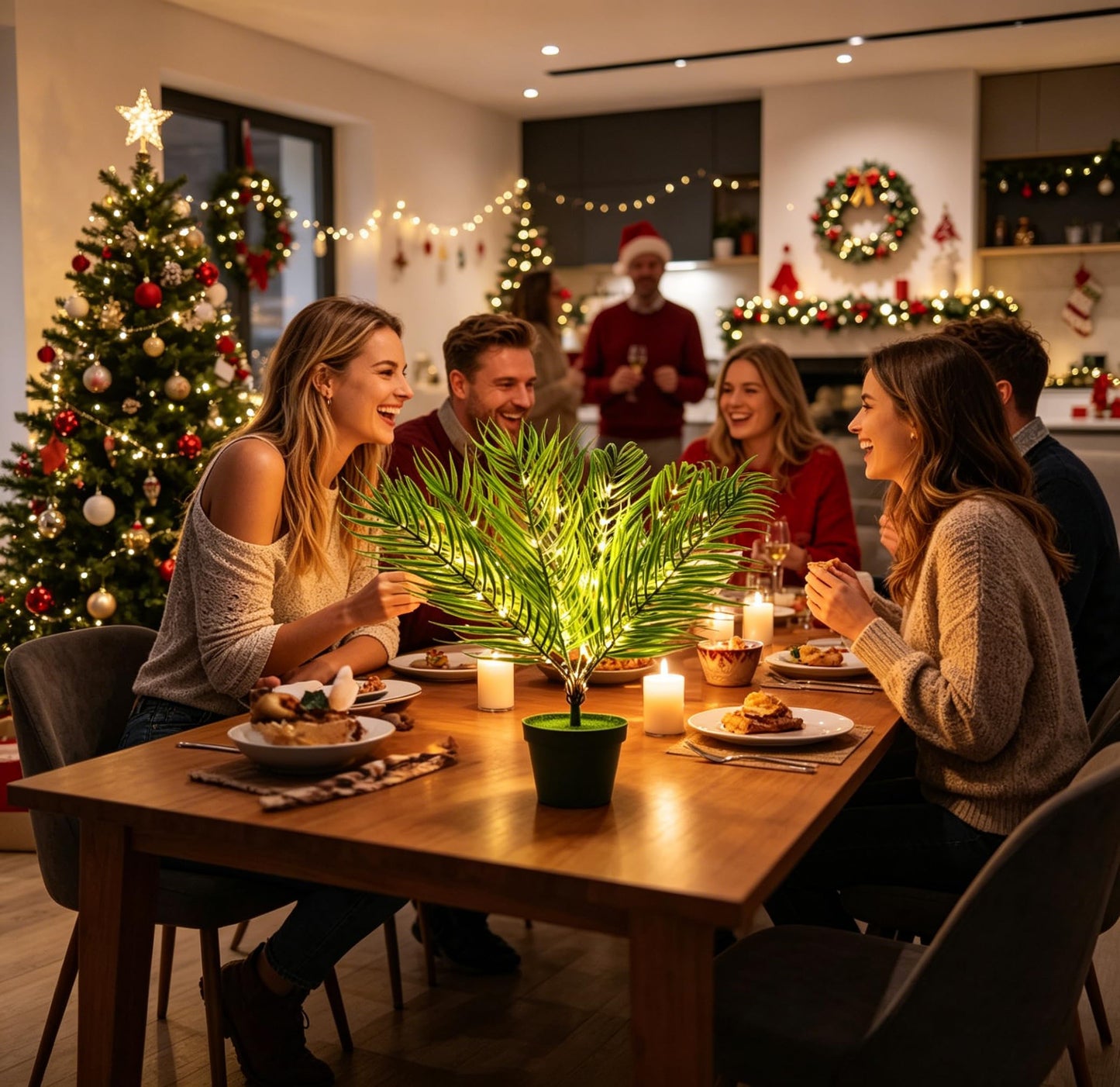 hibeauti 19.6" Artificial Twinkling Tree Light, USB & Battery Operated LED Plant Lamp for Bedroom Office Bar Office Party Decor, Ideal Christmas Birthday Mothers Day Housewarming Gifts for Men Women