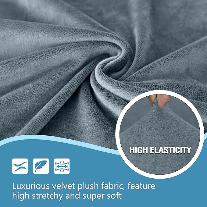 HDCAXKJ Corner Sectional Couch Covers Velvet Stretch L Shape Sofa Cover Soft