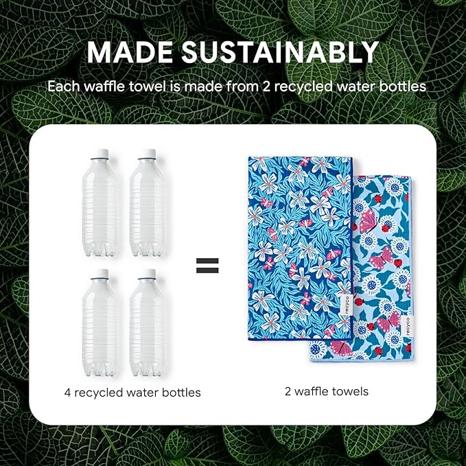 RECYCO Waffle Kitchen Towel Set of 2