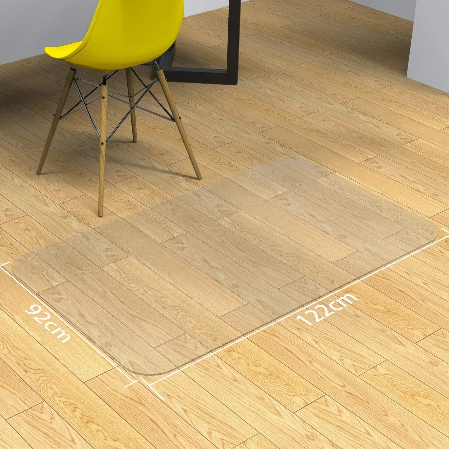 NATRKE Clear Office Chair Mat for Hard Floor, Transparent Computer Desk Chair PVC Mat for Furniture Wooden Floor Protector for Home Office, BPA and Phthalate Free, 122x92 cm (48"x36")