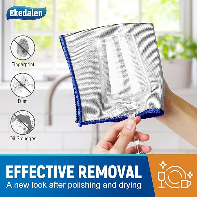 Microfiber Cleaning Cloth Polishing Glass Cleaner Absorbent Kitchen Towel Quick