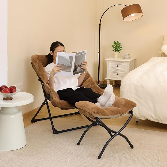 15" Folding Ottoman, Foldable Footrest Stool, Portable Small Foot Stool
