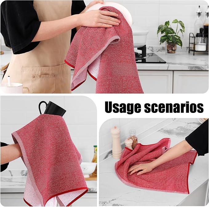 Homaxy Premium Kitchen Towels, Large Cotton Kitchen Hand Towels, Flat and Terry