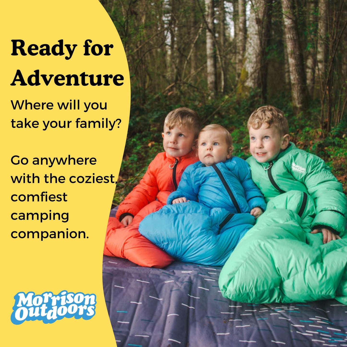 Mighty Mo 40° Kids Sleeping Bag (Ages 3-5). The Comfiest, Coziest Camping Sleeping Bag for Kids, with Adjustable Cuffs. (Bayberry Blue)